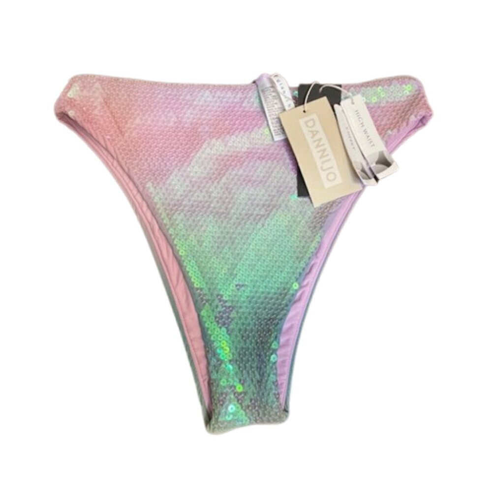Dannijo X Dillard's Sequin High Cut Bikini Bottom Ombre Multi New NWT Small